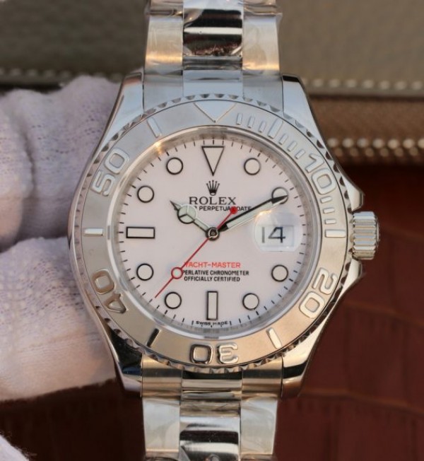 Replica Rolex Yacht-Master 116622 EW Silver Dial SS Bracelet A3135 - Elite Watch Atelier