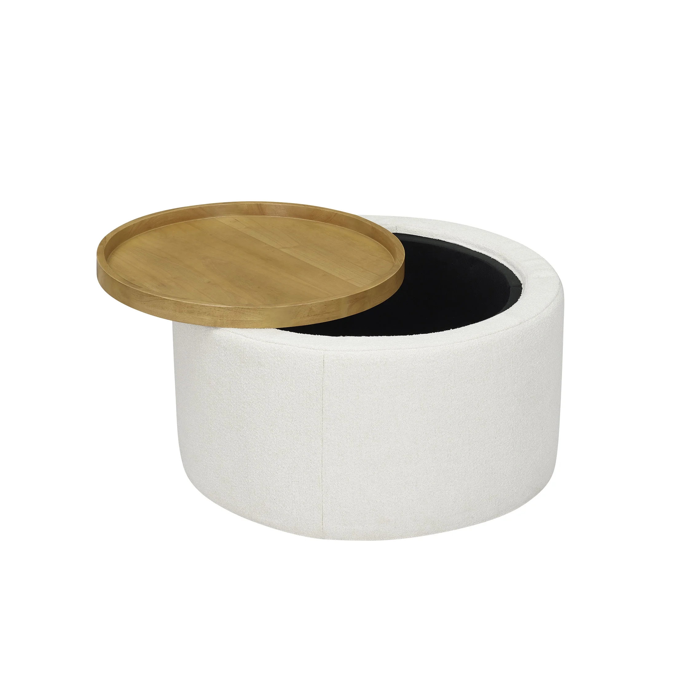 Beautiful Drew Stowaway Coffee Table with Storage by Drew Barrymore, Cream - Image 11