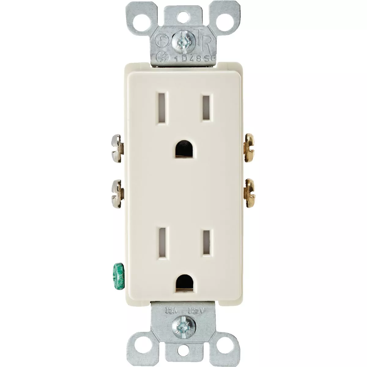 Leviton Decora 15A Light Almond Tamper Resistant 5-15R Duplex Outlet