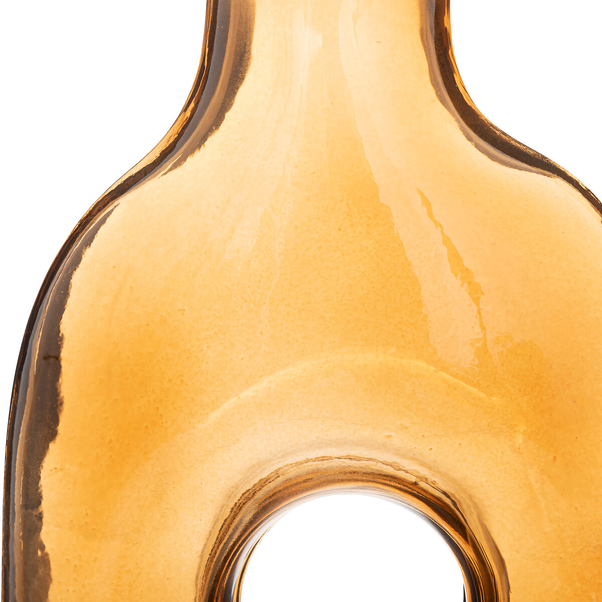 Vase "Donut", glass Amber, H.24.5 cm