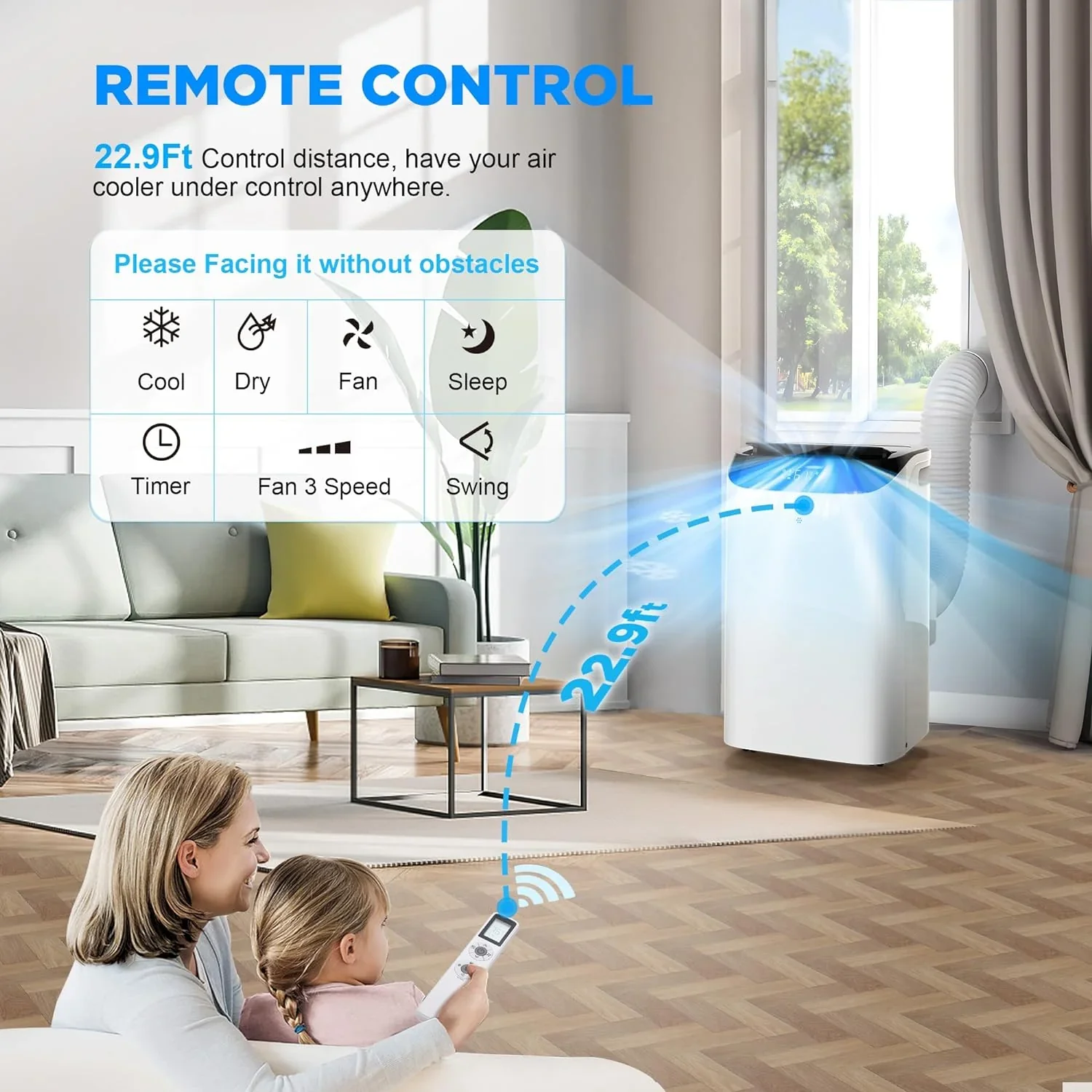 HUMHOLD Portable Air Conditioner, 14000 BTU, White - HDPAC-10-A1