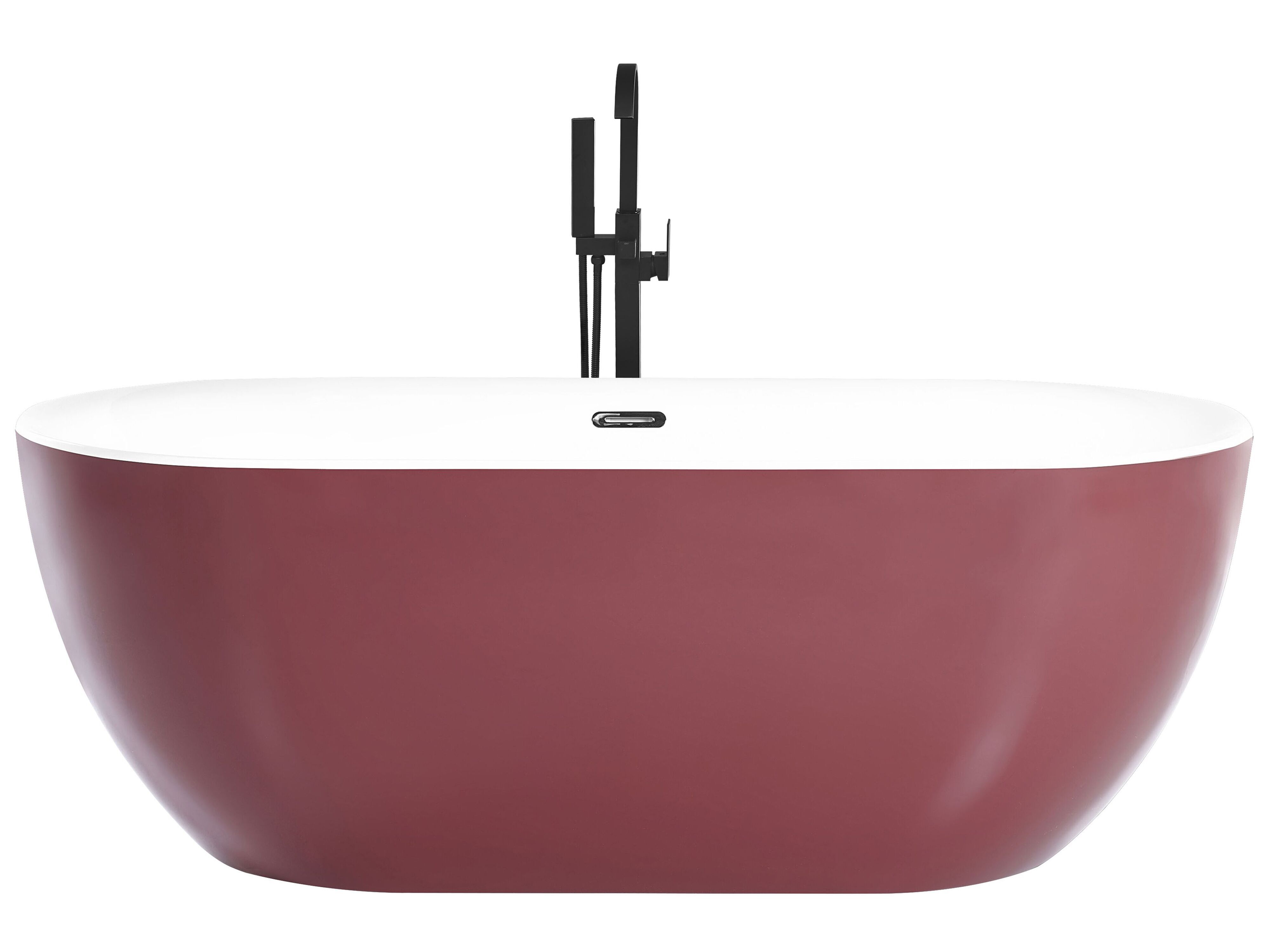 Freestanding Bathtub CARRERA 1700 x 800 mm Burgundy