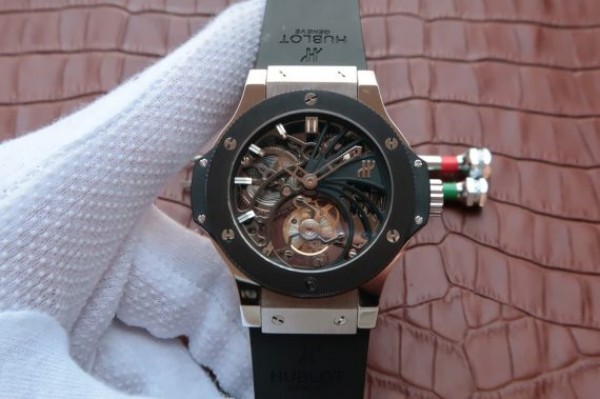 Replica Hublot Big Bang Ceramic Bezel Skeleton Tourbillon SS - Top club
