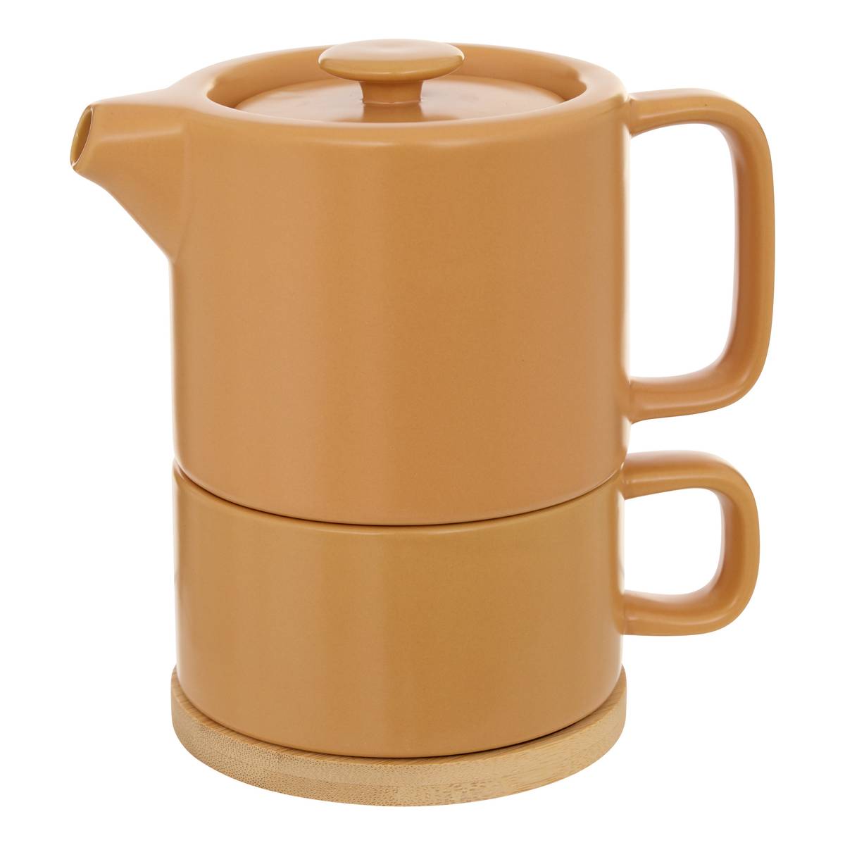 Teapot "Nature" 700 ml, stoneware (ceramic), ochre