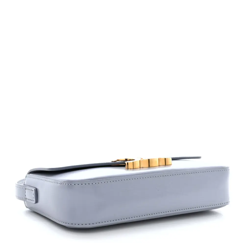 Celine Arctic Blue Shiny Calfskin Leather Medium Triomphe Shoulder Bag Replicas1:1High-quality replica