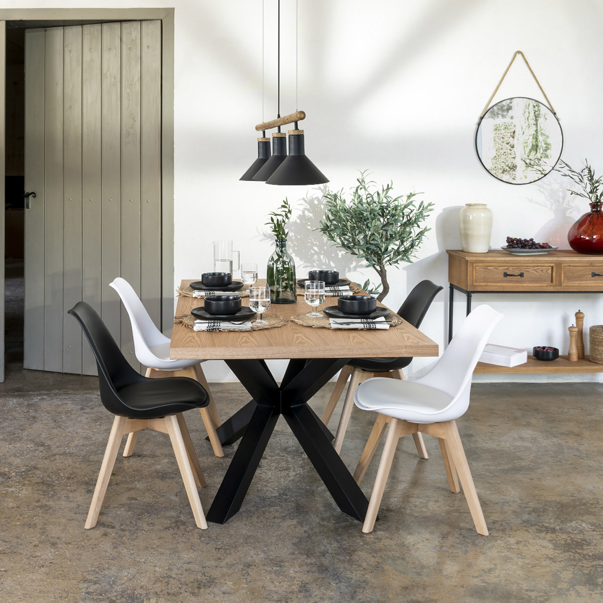 Chair "Baya", beech legs Slate grey