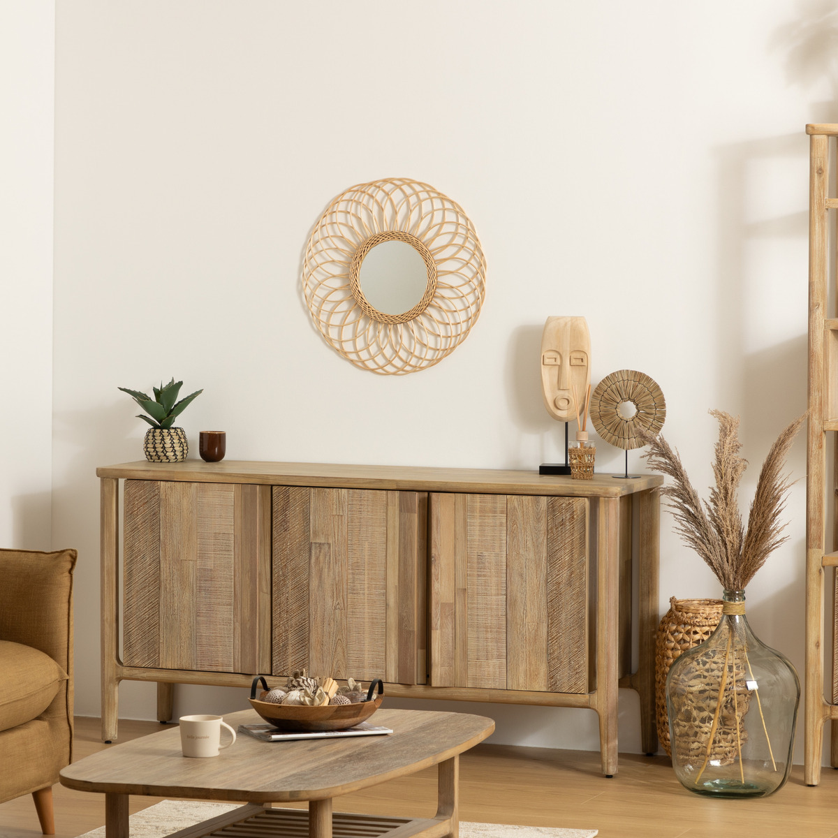 Mirror"Gwenn" Rattan, D.58 cm