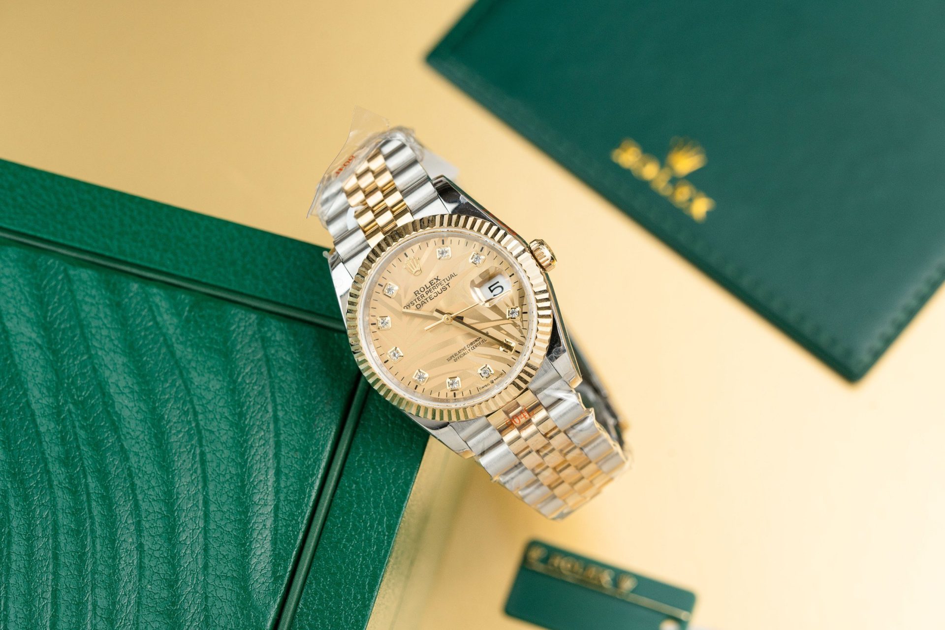 Rolex Replica 1:1 Watch DateJust 126233 Gold Wrapped Dial Stone GM Factory 36mm - Elite Watch Atelier