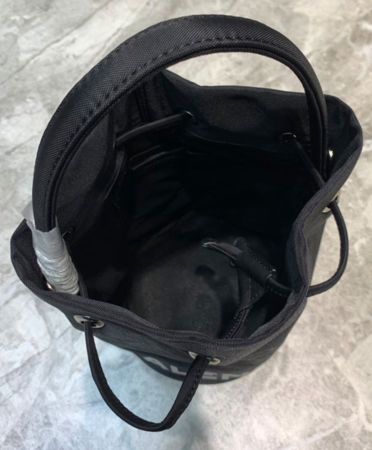 Balenciaga Wheel XS Drawstring Bucket Black - Replicaclubs