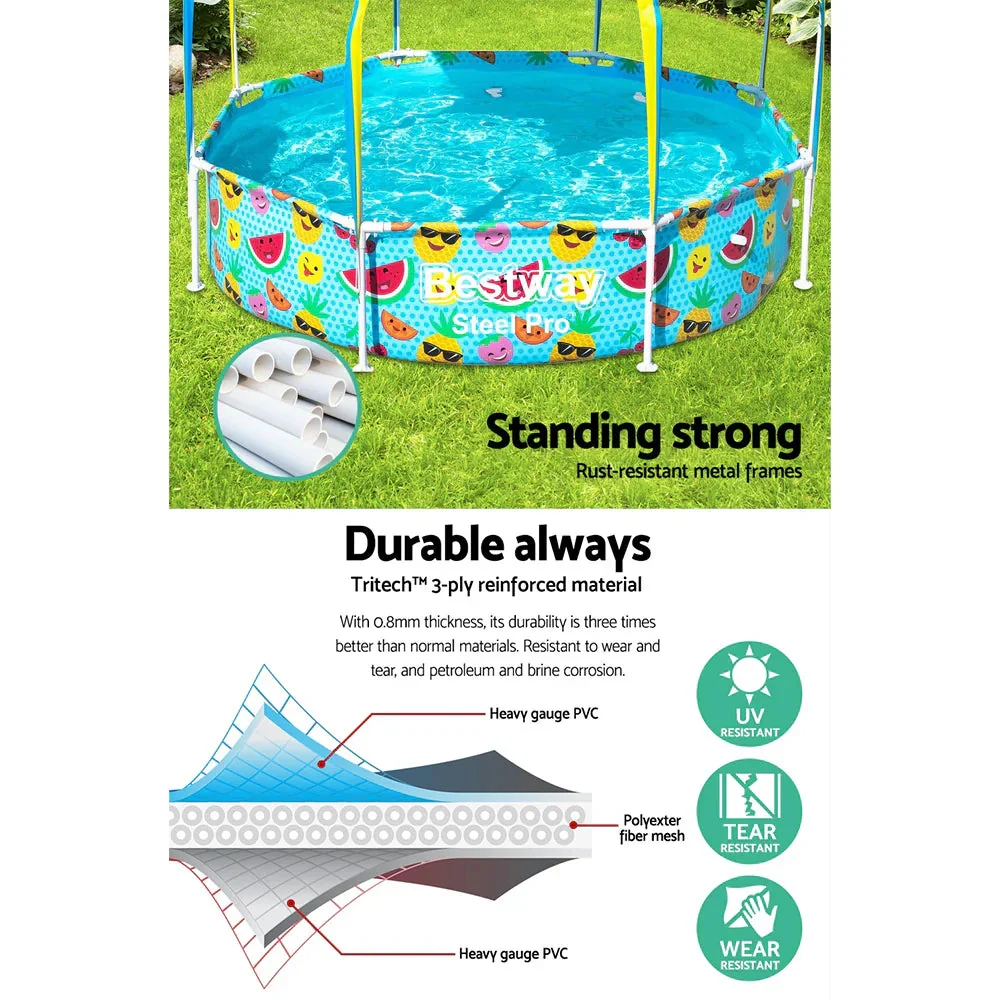 Bestway Kids Above Ground Pool With UPF 40+ Canopy, 244x51cm Steel Frame - Image 7 Bestway Kids Above Ground Pool With UPF 40+ Canopy, 244x51cm Steel Frame - Image 7