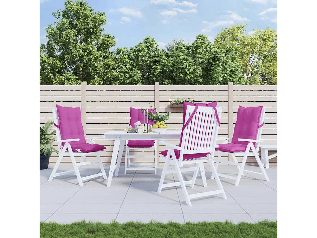 Coussins de chaise à dossier haut lot de 4 rose tissu oxford