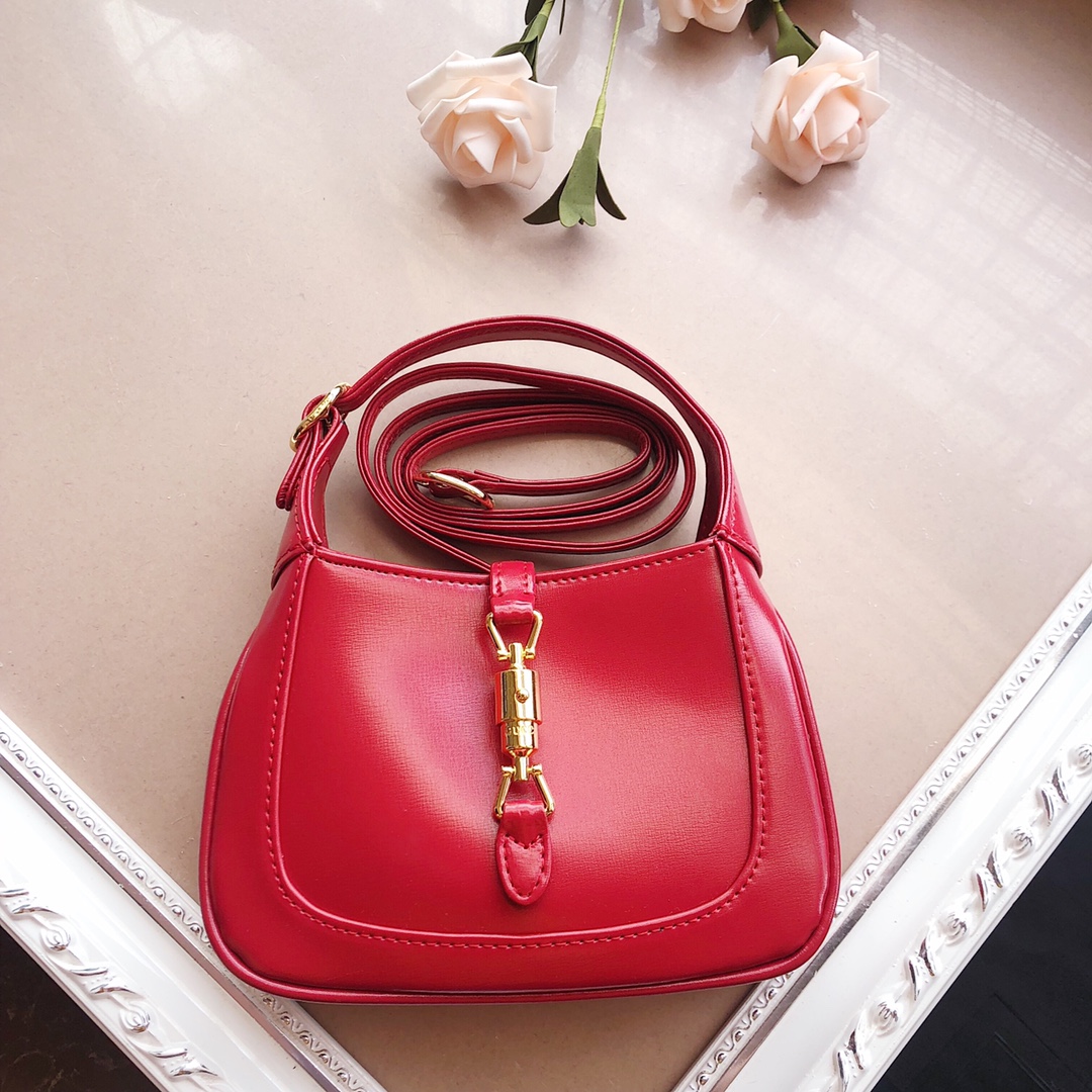 Replica Gucci Jackie 1961 Mini Shoulder Bag 637092 Black/White/Red1:1High-quality replica