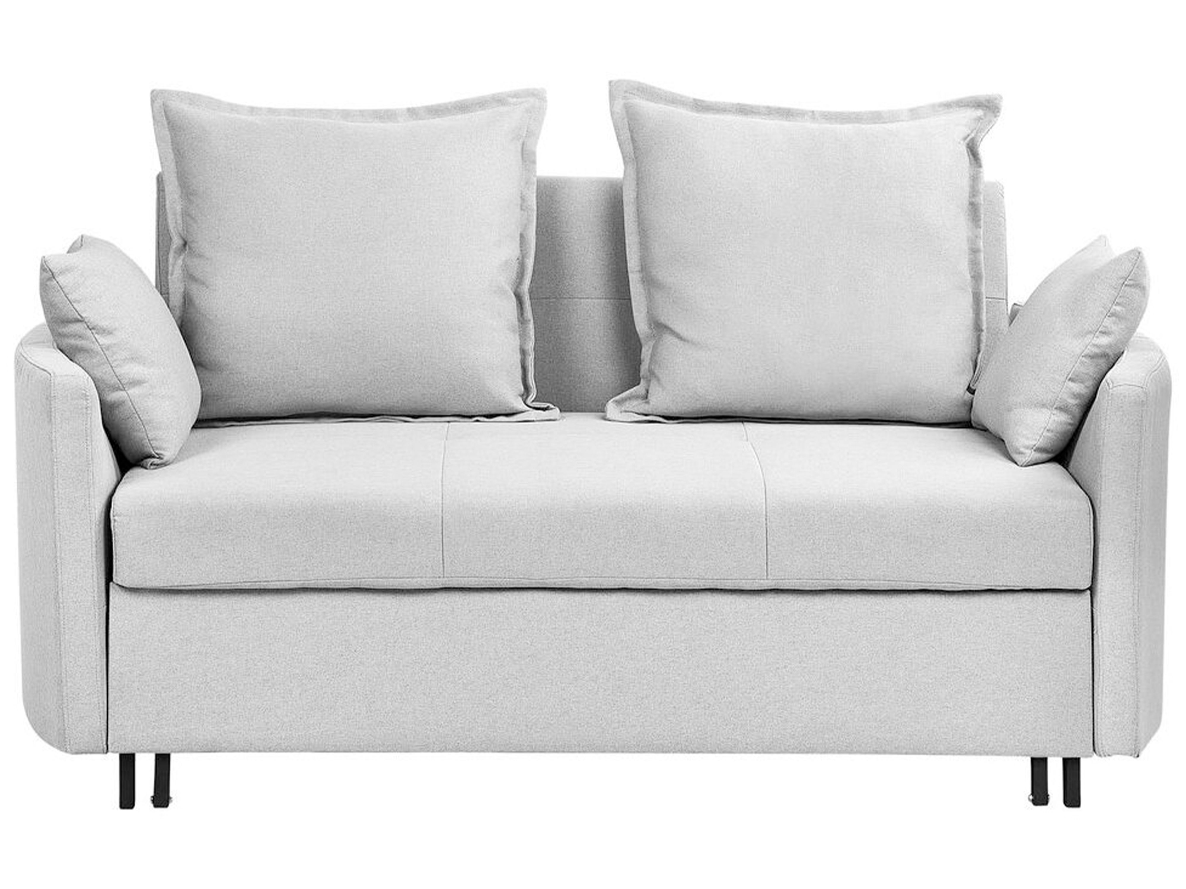 Sofa Bed 2 Seater HOVIN Fabric Light Grey