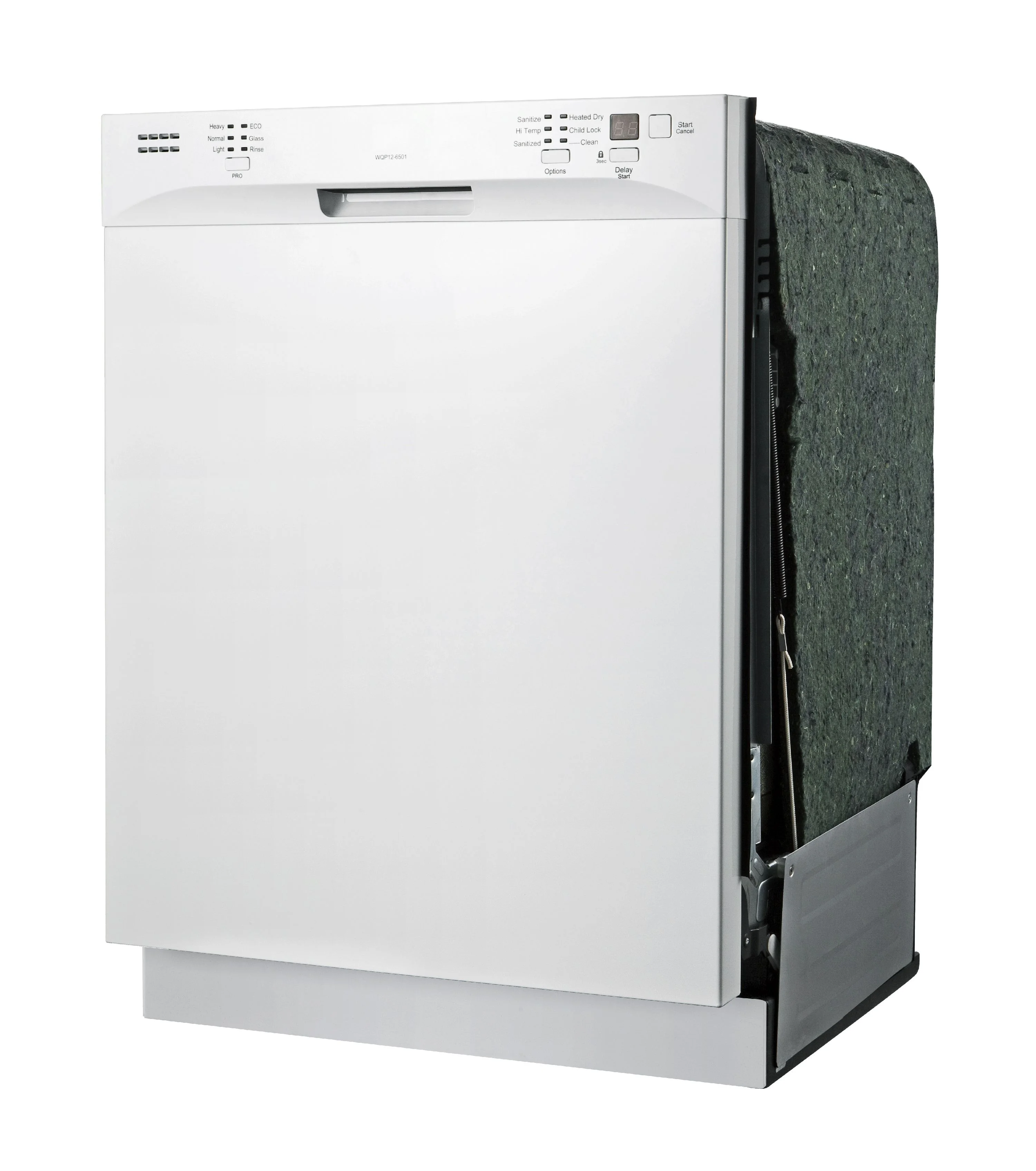 Sunpentown Energy Star 24�� Built-In Stainless Steel Tall Tub Dishwasher with Heated Drying, White SD-6501W