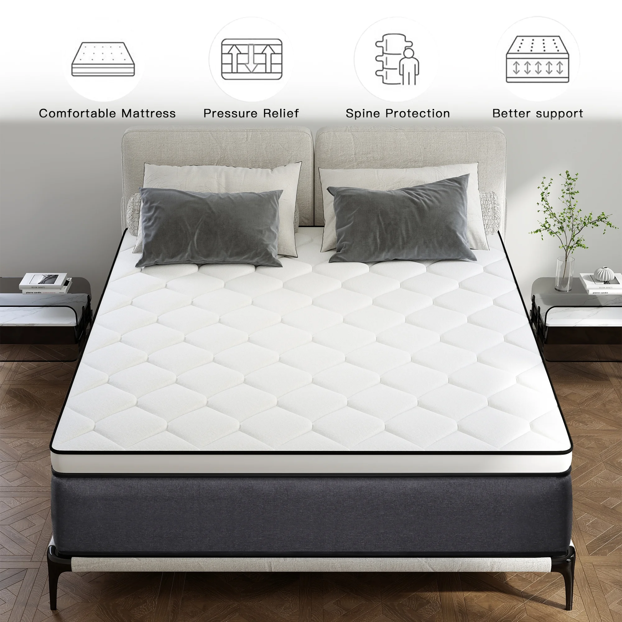 Full Mattress, 14 inch Hybrid Mattress in a Box,Medium Firm - Image 3