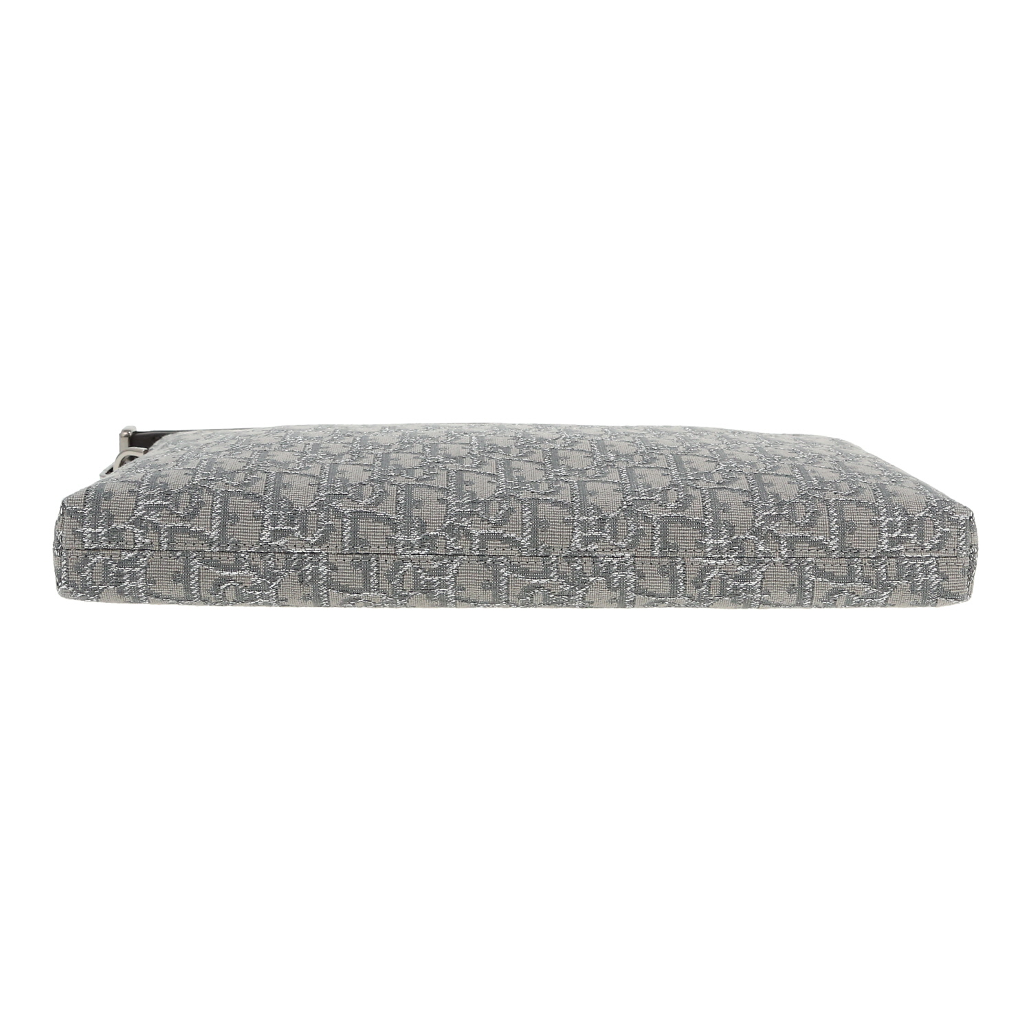 Dior pouch in grey and silver monogram canvas Oblique1:1High-quality replica