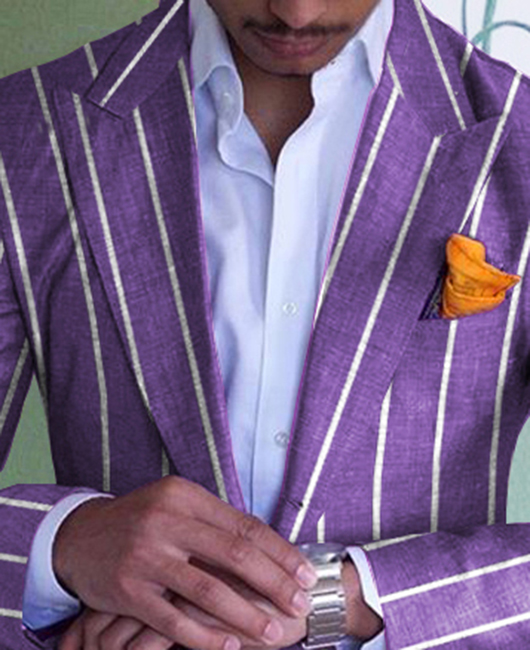 Daily Colorblock Striped Lapel Collar Pocket Blazer