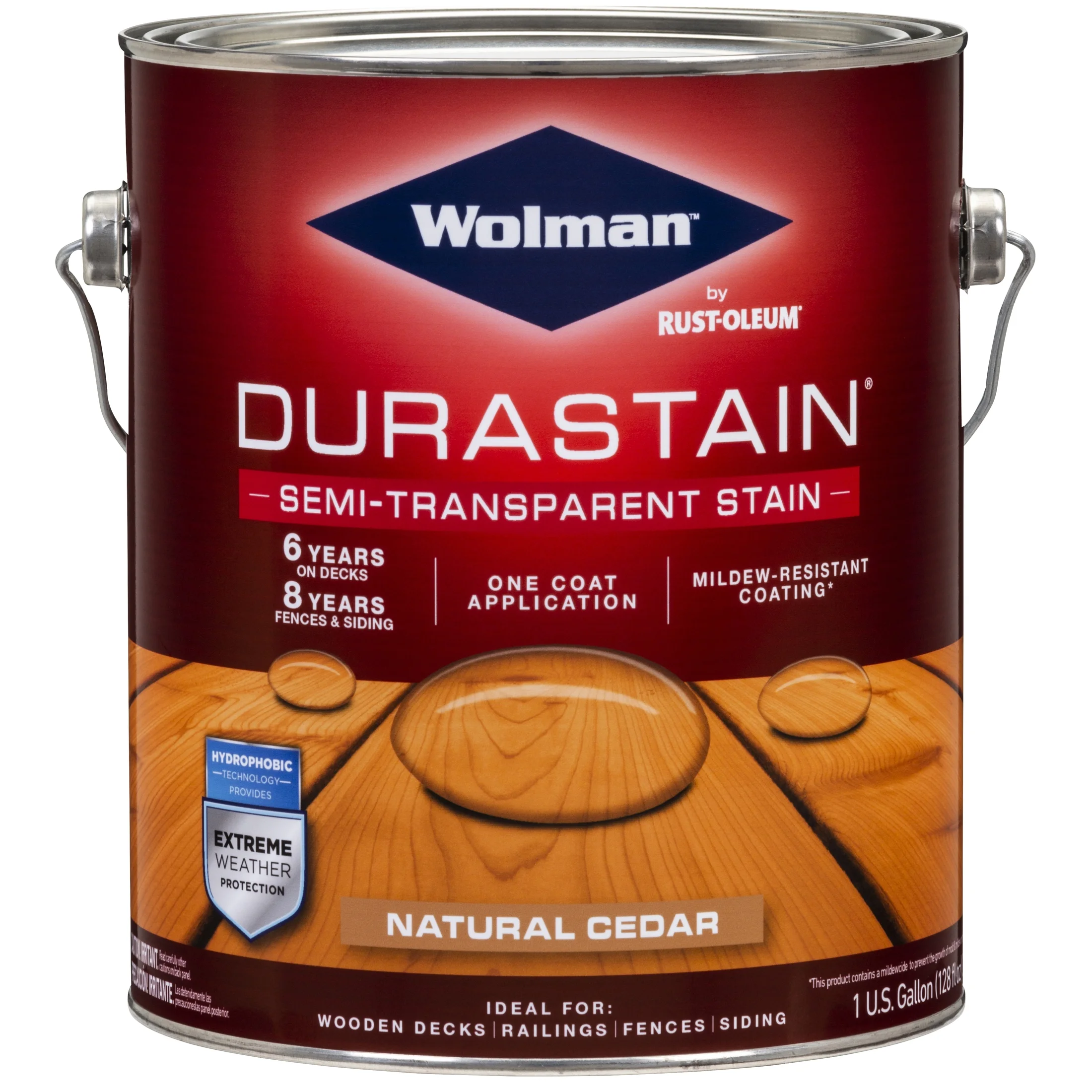 4 Pack, Natural Cedar, Wolman DuraStain Satin Semi-Transparent Stain- Gallon