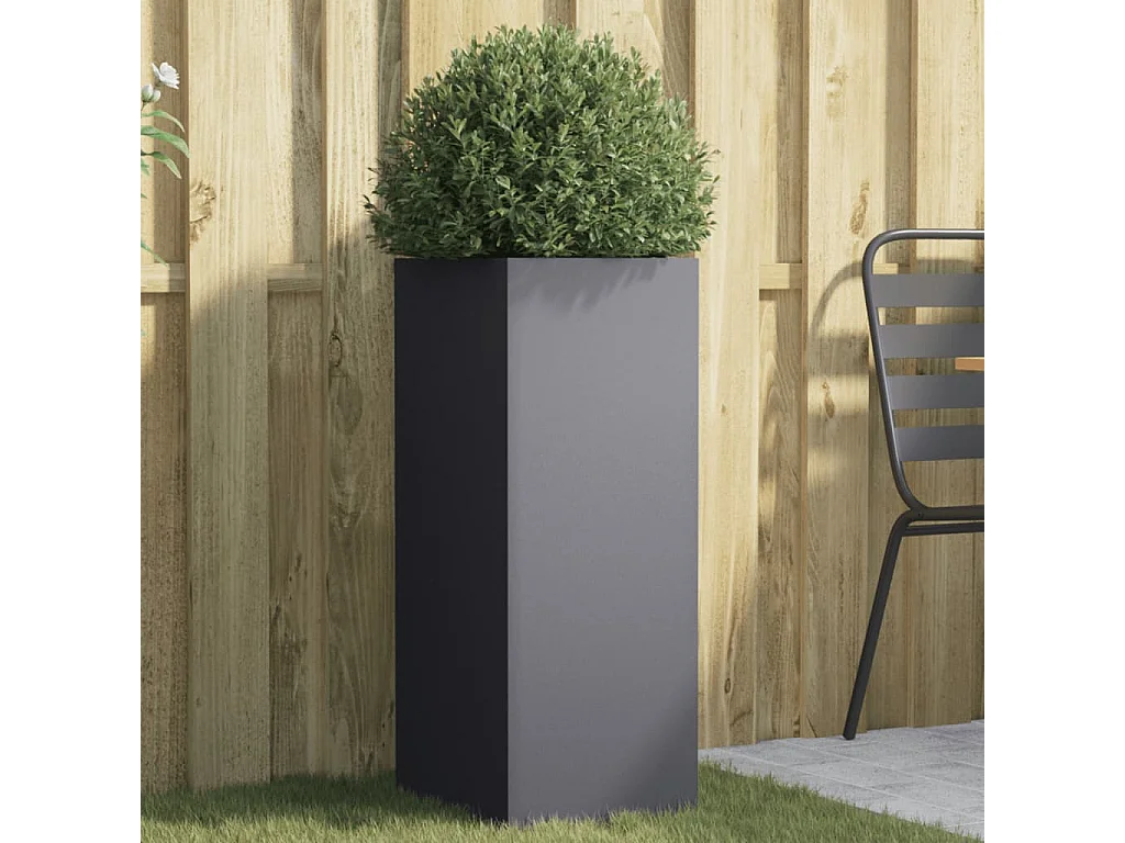 Jardinière anthracite 32x27,5x75 cm acier laminé à froid