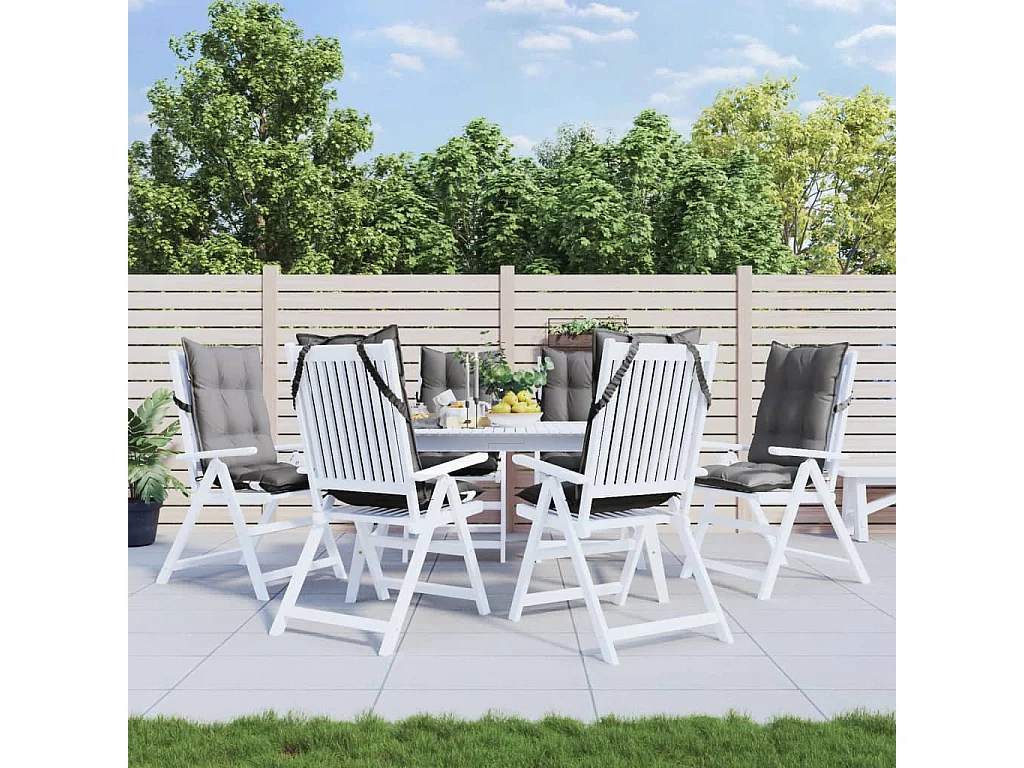 Coussins de chaise à dossier haut lot de 6 gris tissu oxford