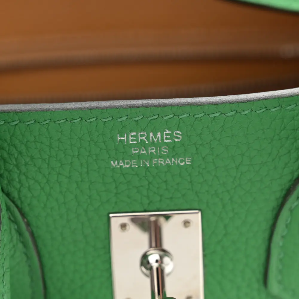 Hermès Bambou/Caramel Togo Leather Verso Birkin 25 Palladium Hardware Luxury Reps1:1High-quality replica