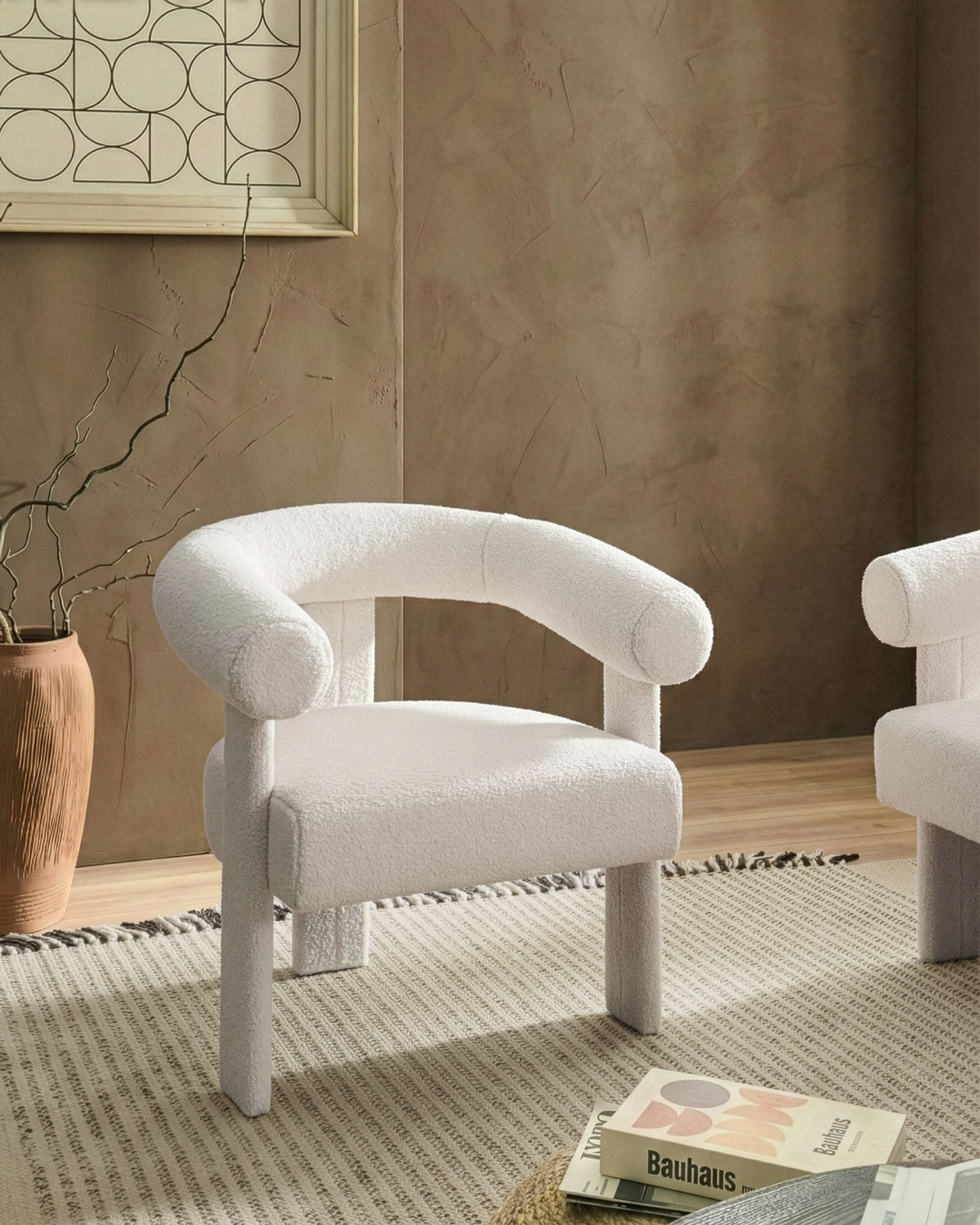 Armchair ILBRO Boucle Off-White