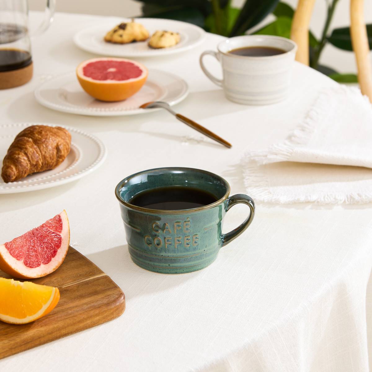 Mug "Cafe" 260 ml, earthenware, emerald green