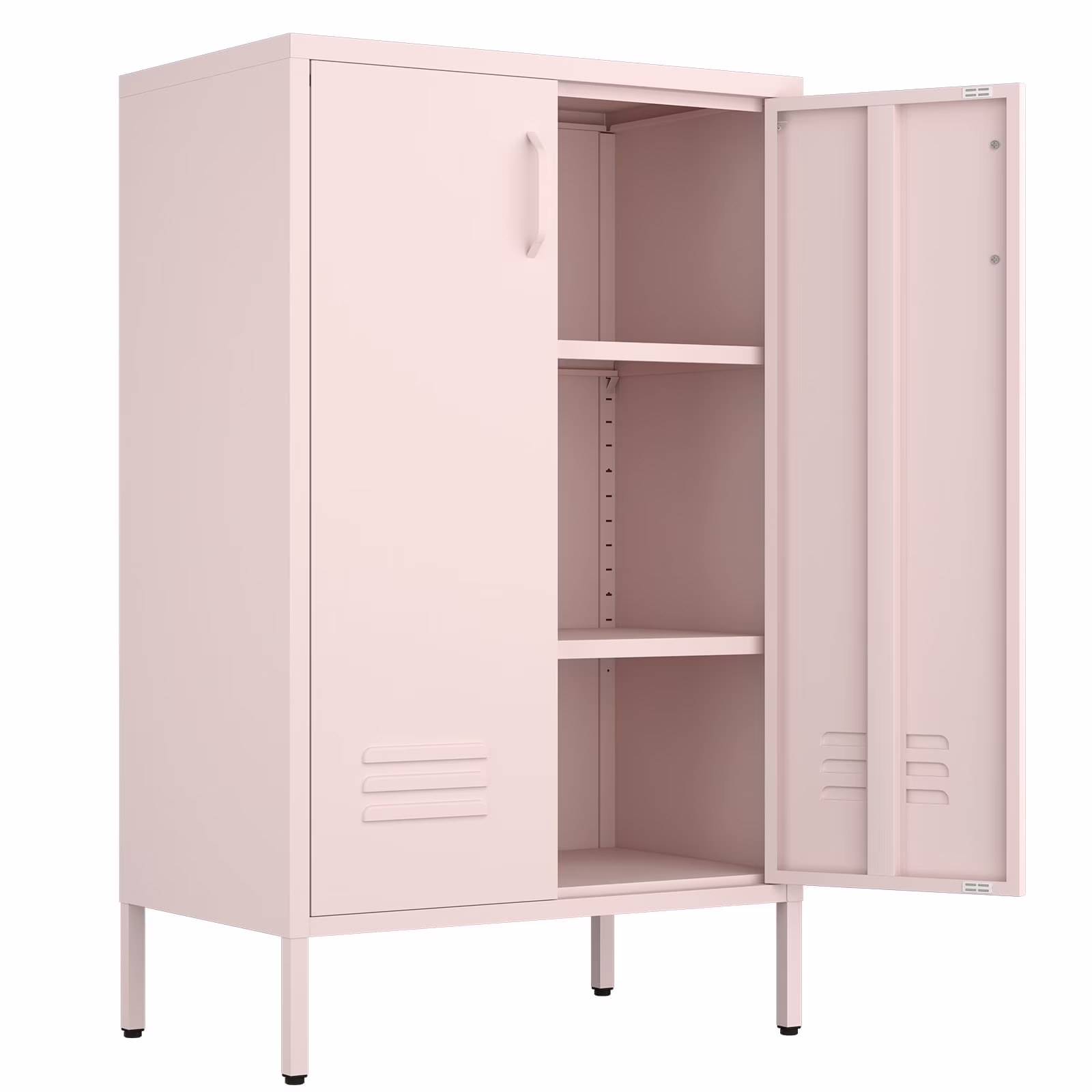 Marcree Green Metal Cabinet,2 Door Accent Cabinet,Metal Locker Cabinet with Legs,Sideboard Cabinet with Adjustable Shelves,Locker Storage Cabinet for Living Room,Entryway - Image 11