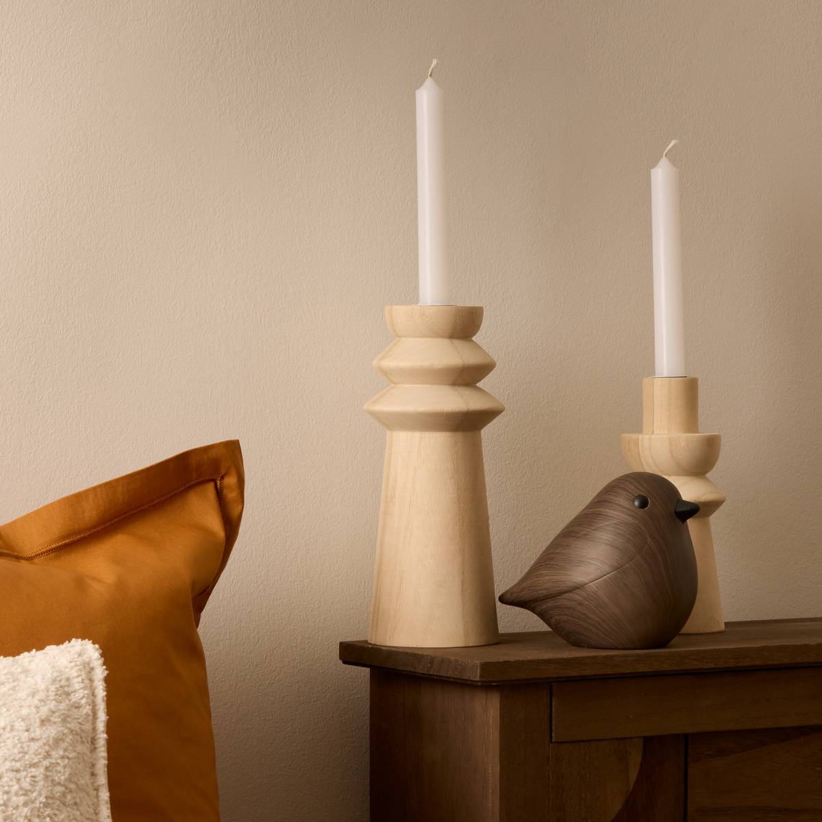 Bird Statuette "Autumn" Tobacco, 12x9 cm