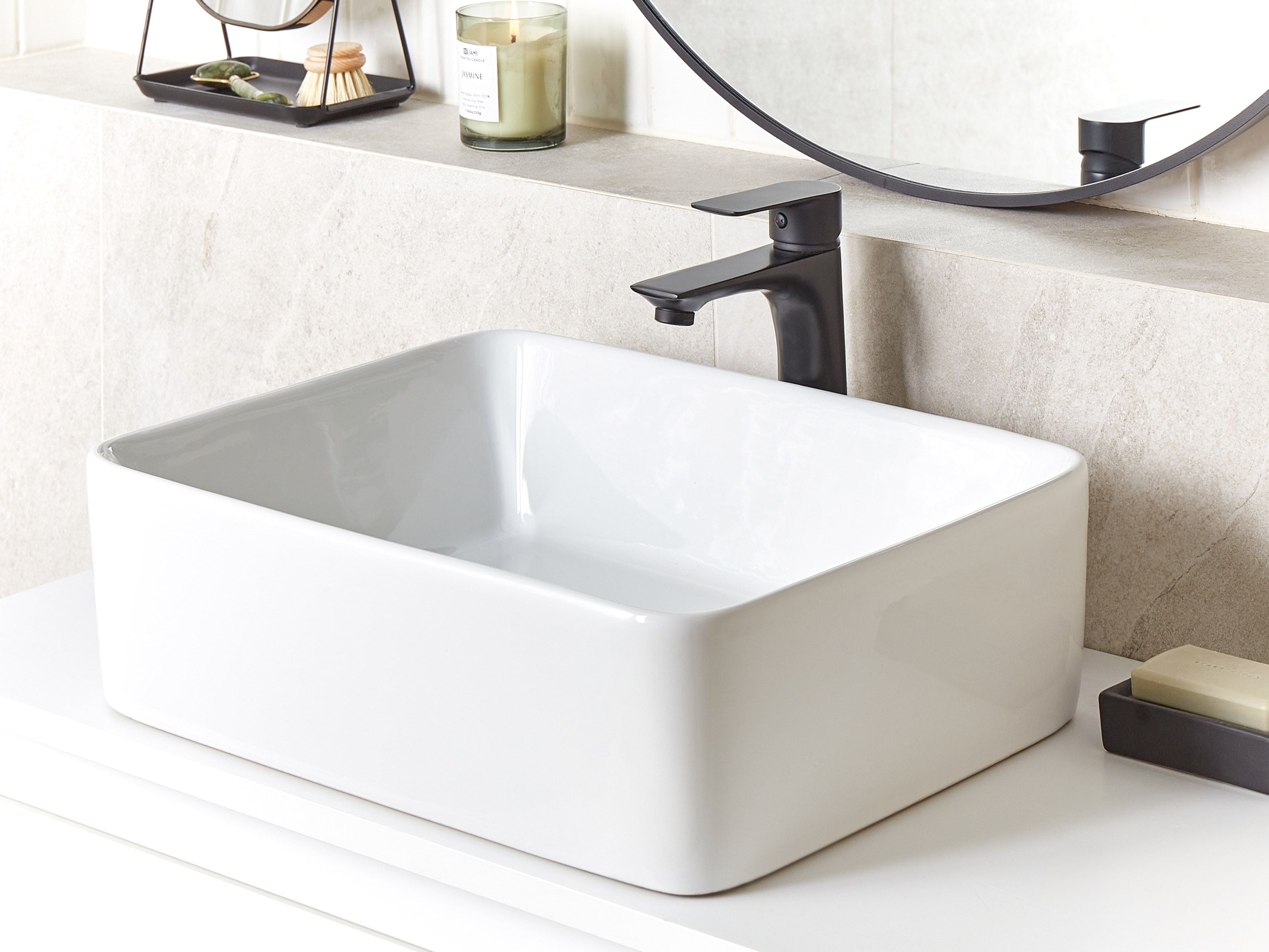 Countertop Basin TRAVESIA 490 x 380 mm Ceramic White