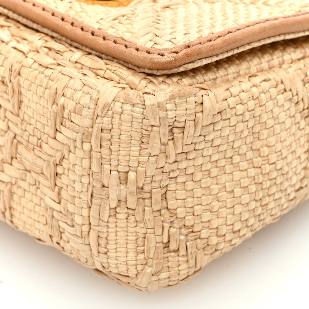 Dior Natural Raffia Macro Cannage Micro Caro Bag Gold Hardware Replica1:1High-quality replica