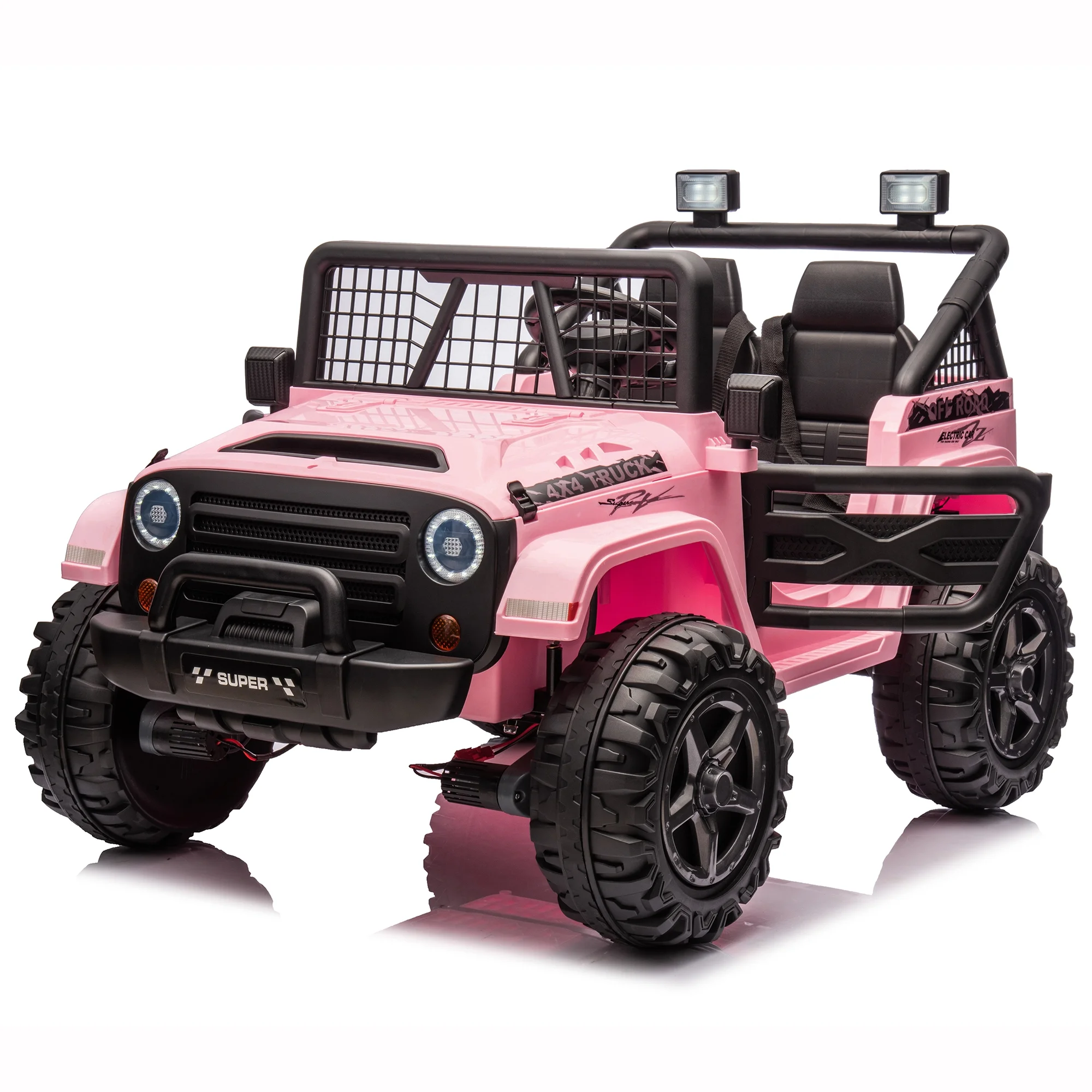 Joyracer 4WD 24 Volt Ride on Toys, 2 Seater Power Car wheels UTV with 800W Motors, Remote Control, Bluetooth Music, Spring Suspension, LED Light, Pink - Image 47
