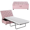 Costway Folding Ottoman Sleeper Bed with Mattress Convertible Guest Bed Grey - Image 5