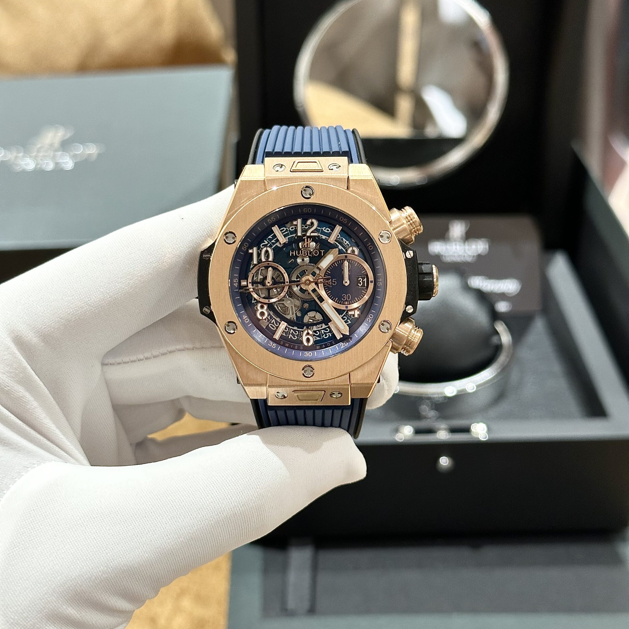 Hublot Replica 1:1 Watch Big Bang Unico King Gold Blue 44mm - Top club