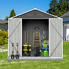 6' x 4' Outdoor Metal Storage Shed, Tools Storage Shed, Galvanized Steel Garden Shed with Lockable Doors, Outdoor Storage Shed for Backyard, Patio, Lawn, D8311 - Image 2