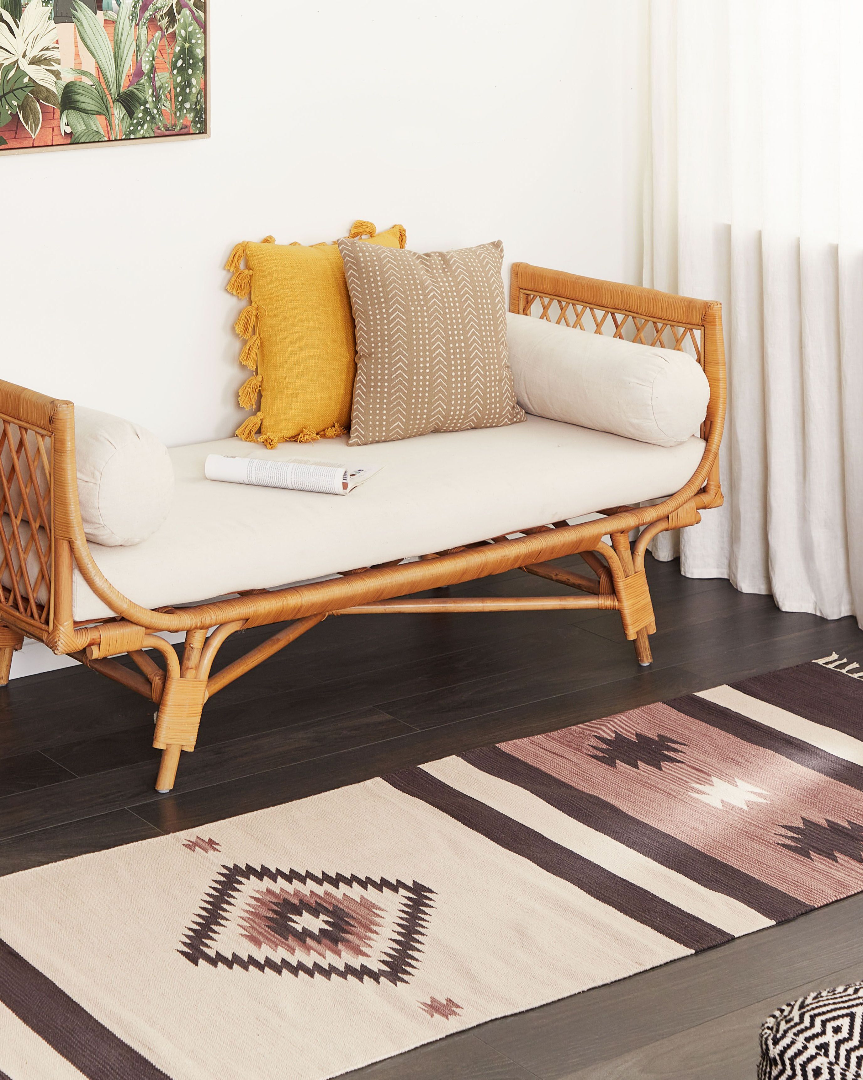 Rug ARAGATS Beige 80 x 300 cm Cotton Kilim