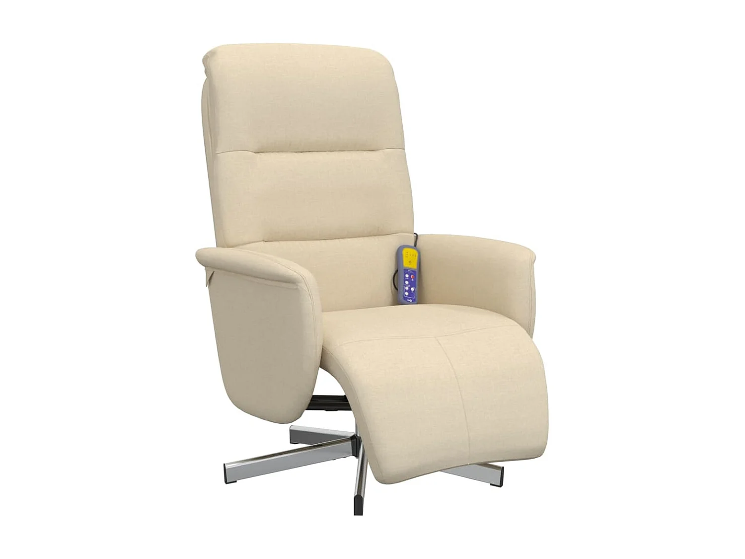 Fauteuil inclinable-Fauteuil salon de massage avec repose-pieds crème tissu SHL1118
