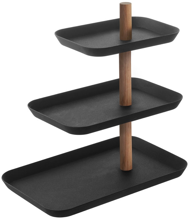 Yamazaki Accessoirestandaard met Draaibare Trays - Rin - Zwart