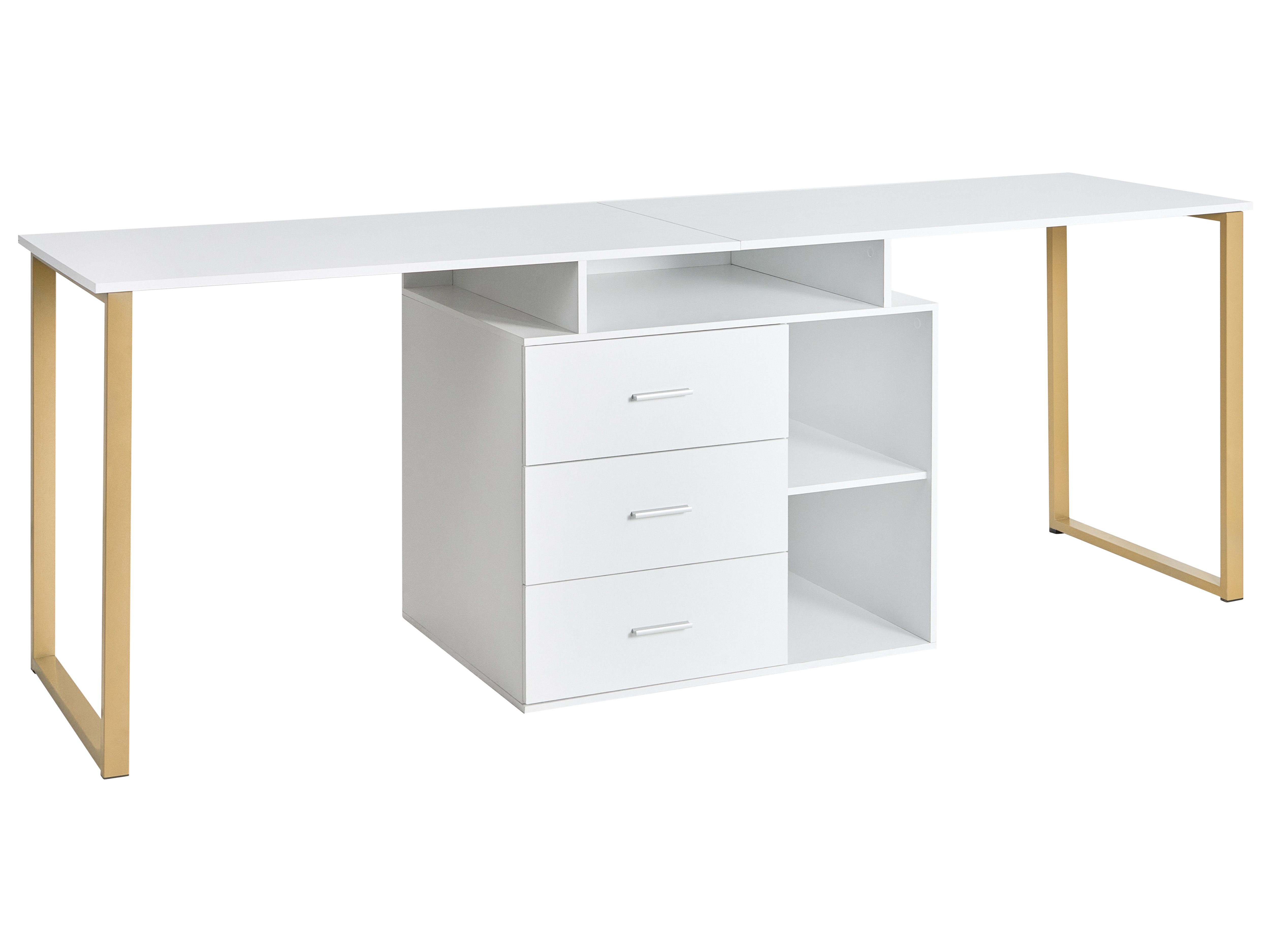 Adjustable Desk ASHMORE White 165/220 cm 55 cm