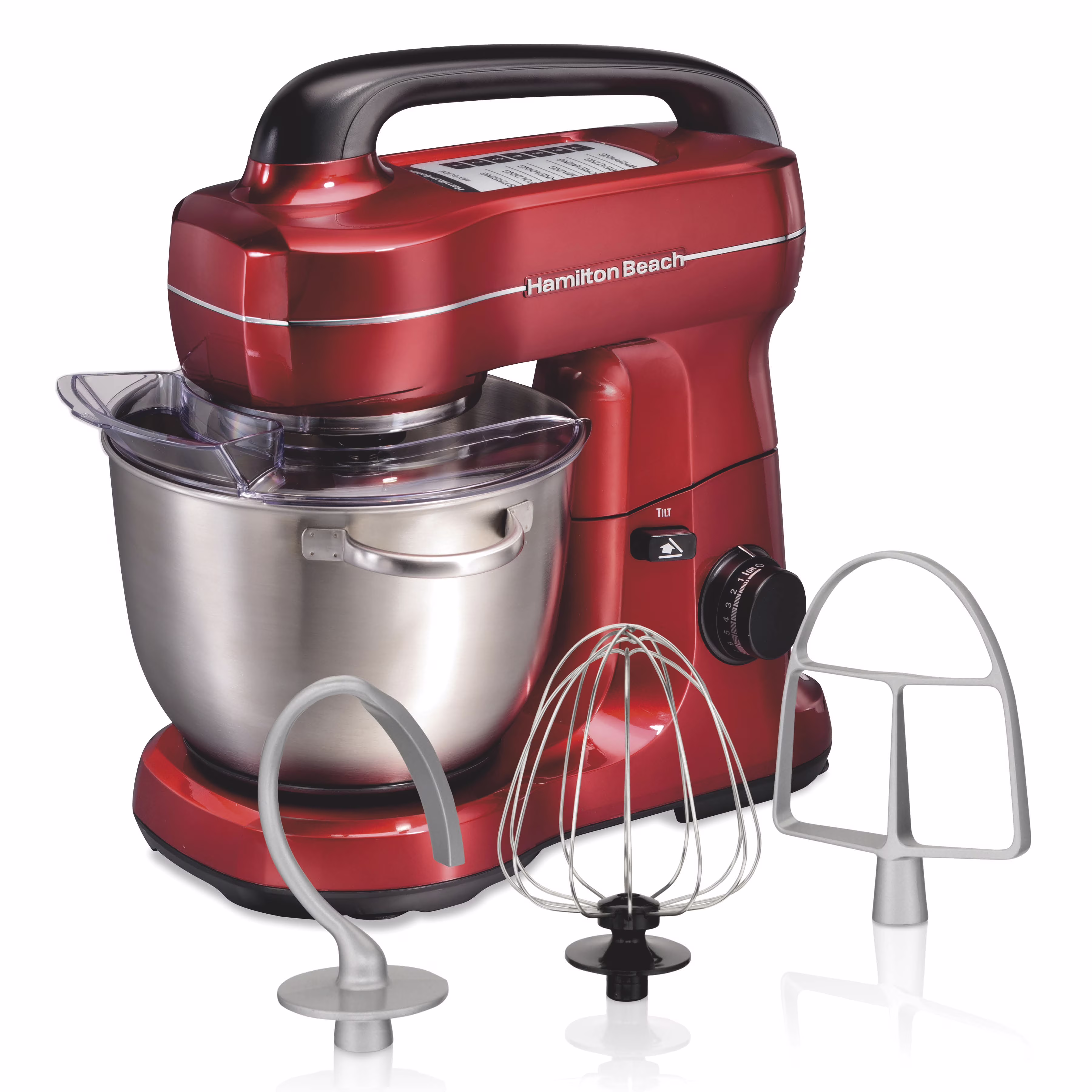 Hamilton Beach 4 Quart Stand Mixer for Kitchen, 7 Speeds, Tilt-Head, Dough Hook, Whisk & Flat Beater, Black - Image 7
