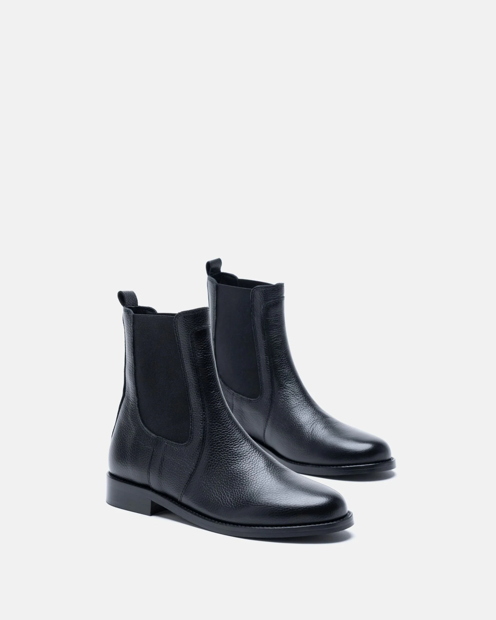BOTTINES ANISSA/GR - En cuir grainé noir