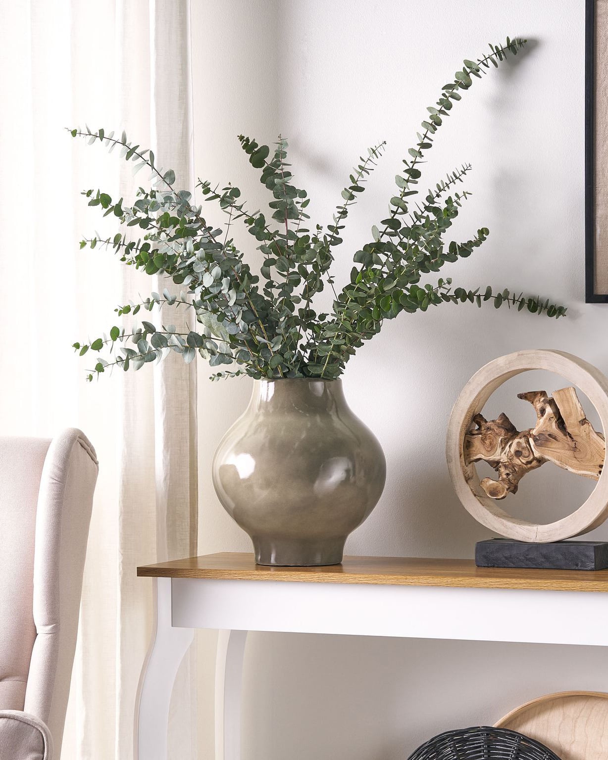 Flower Vase MAGAN Ceramic 31 cm Taupe