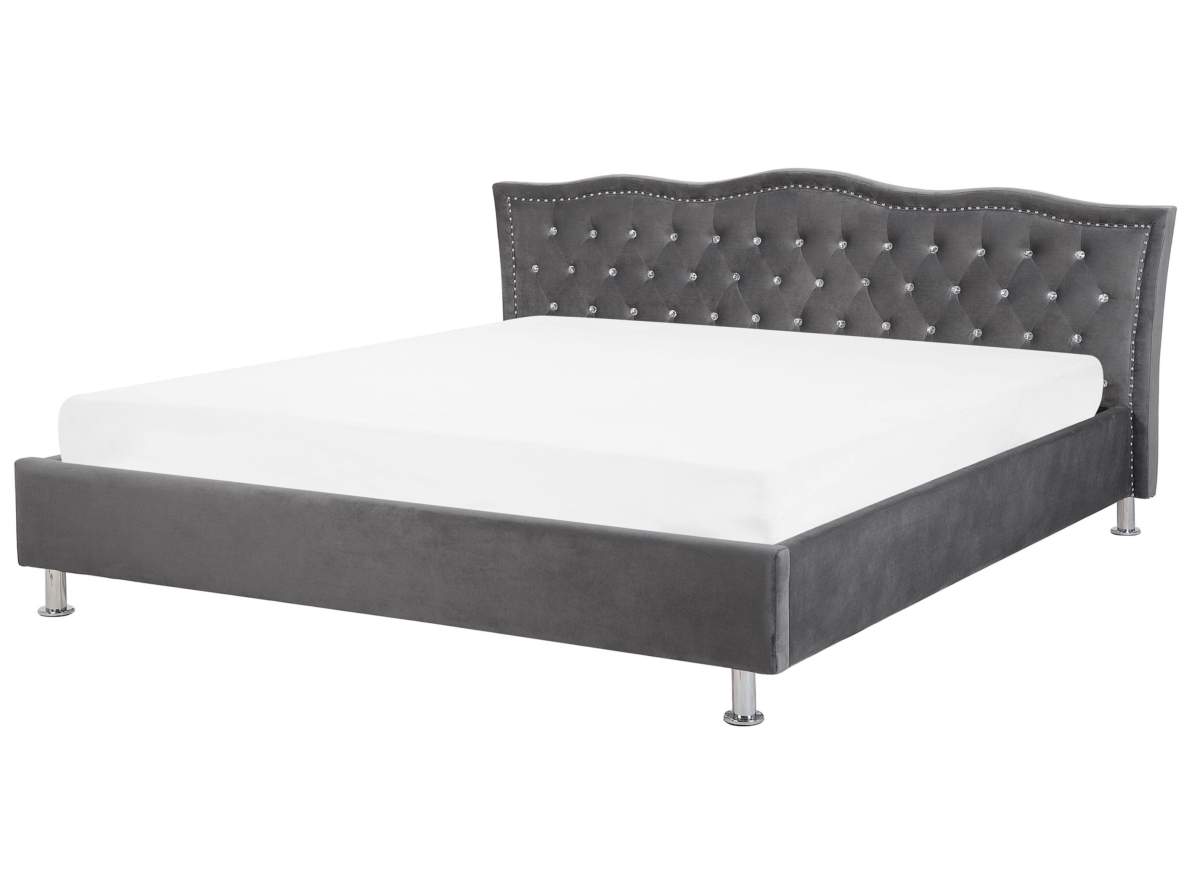 Bed Velvet METZ 180 x 200 cm (EU Super King) Dark Grey