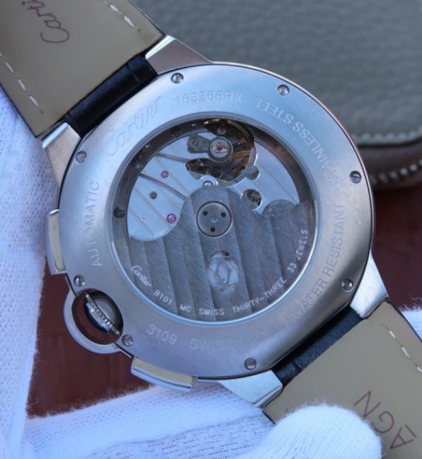 Replica Cartier Ballon Bleu De Cartier Chrono SS White Dial Diamonds Bezel A8101 - Top club