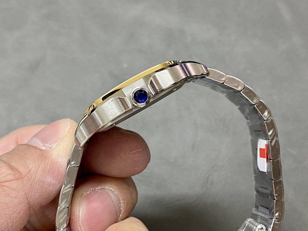 Fake Cartier Watch Santos medium model Manufacture mechanical movement Steel/Yellow Gold Silver Dial W2SA0016(1:1 replica) - Top club