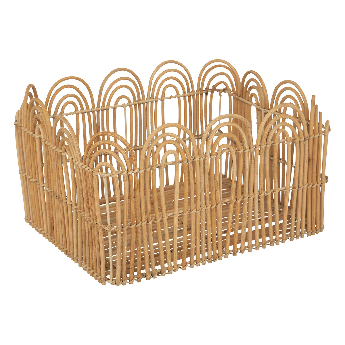 Set of 3 crates "Lour" Metal and rattan