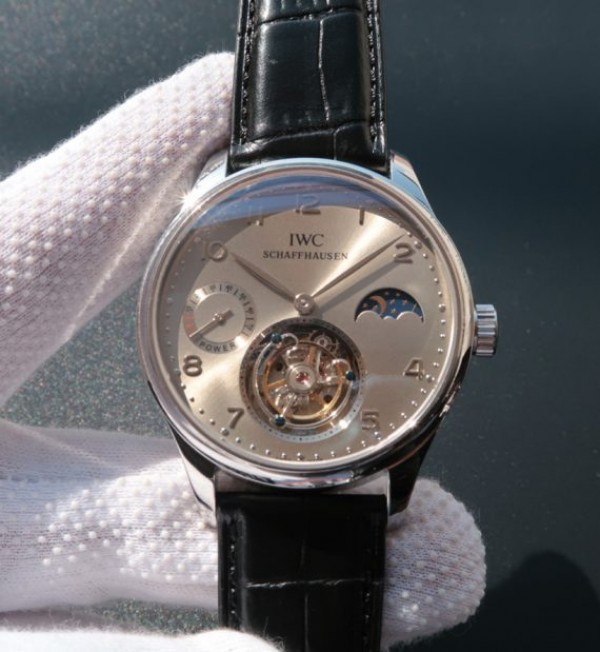 Replica IWC Portuguese Tourbillon Power Reserve Moonphase Gray Dial - Top club