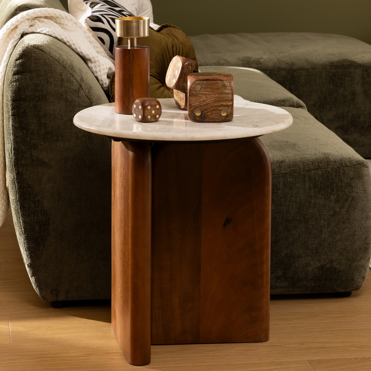 Side table "Nanda" White, 56.5x51x51 cm