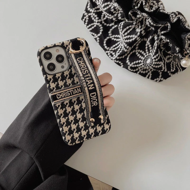 CD Houndstooth Wristband iPhone Case - Wholesale & Influencer
