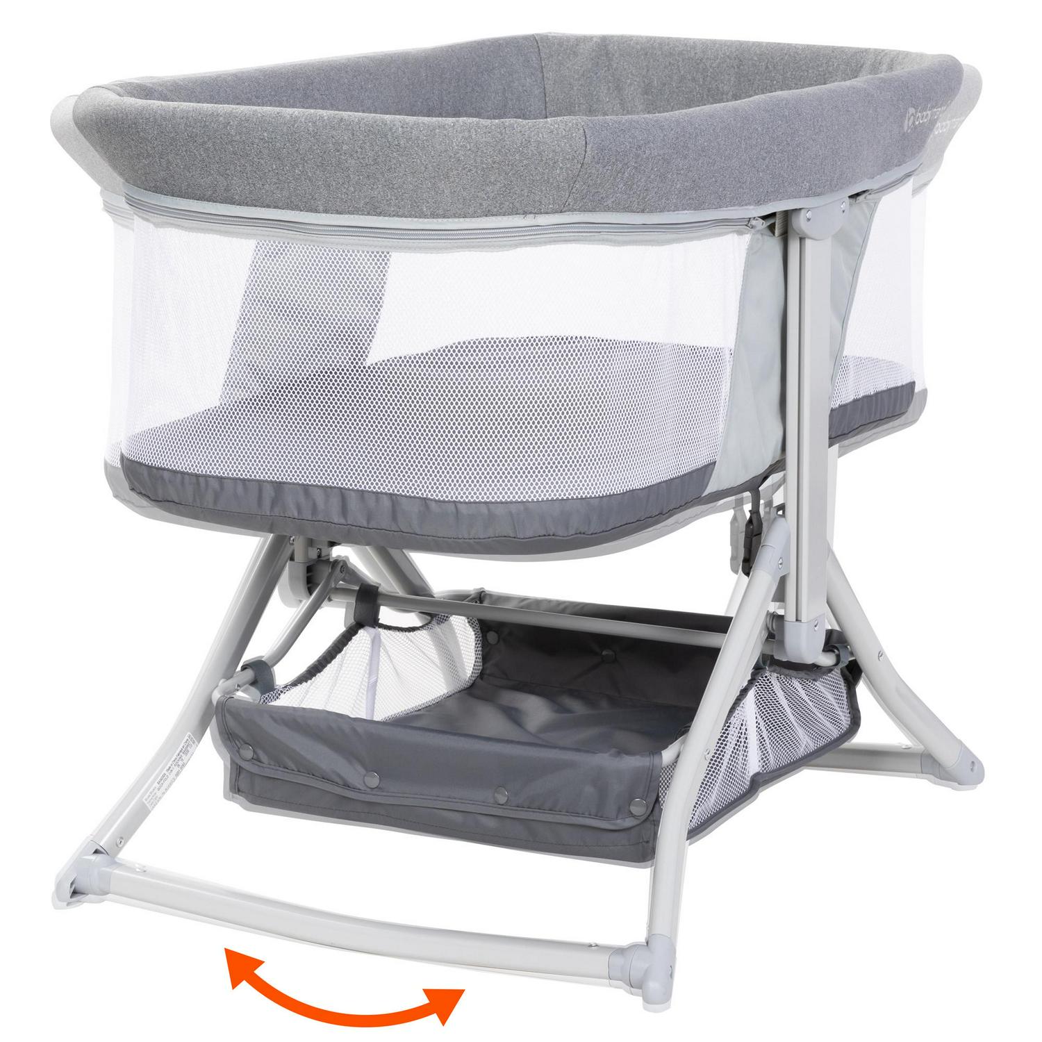 Baby Trend Quick Fold 2-in-1 Rocking Bassinet with Travel Bag - Shadow Stone Grey - Image 4